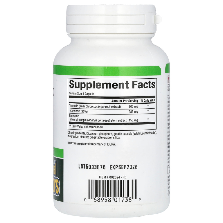 Natural Factors, Куркума и бромелаин, 450 мг, 90 капсул