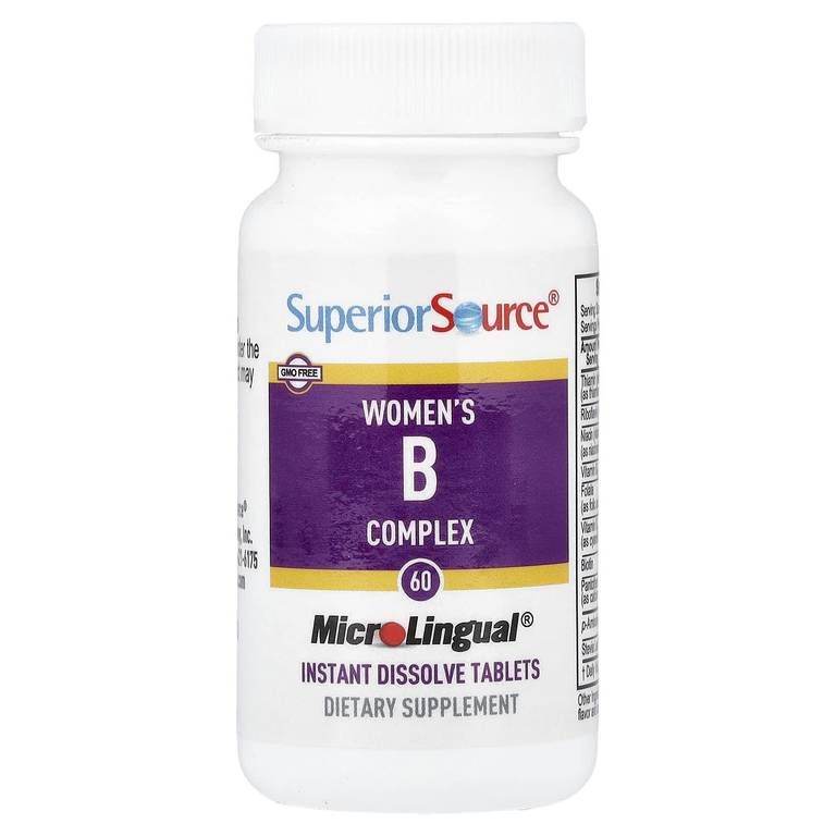 Superior Source, комплекс витаминов группы B для женщин, 60 быстрорастворимых таблеток