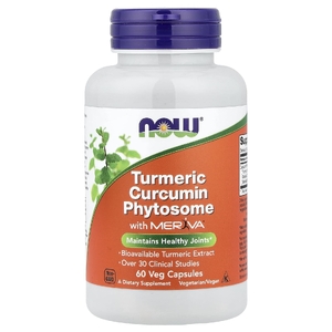 NOW Foods, фитосомы куркумина из куркумы, 60 растительных капсул (500 мг в 1 капсуле)