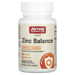 Jarrow Formulas, цинк, веганская добавка, 100 растительных капсул