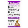 Bluebonnet Nutrition, жидкий витамин D3 в каплях, цитрус, 25 мкг (1000 МЕ), 30 мл (1 жидк. унция)