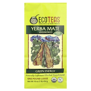 EcoTeas, йерба мате, «зеленая энергия», без копчения, 454 г (16 унций)