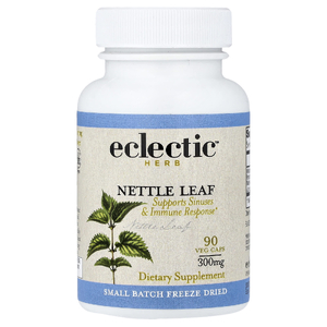 Eclectic Herb, листья крапивы, поддерживают здоровье носовых пазух и иммунную реакцию, 300 мг, 90 растительных капсул