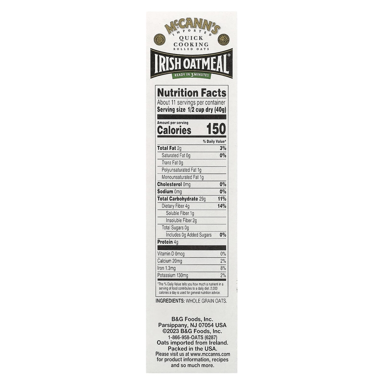 McCann's Irish Oatmeal, Овсяные хлопья быстрого приготовления, 453 г (16 унций)