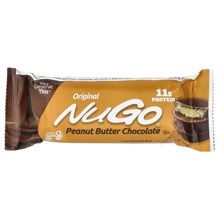 NuGo Nutrition, протеиновые батончики, арахисовая паста и шоколад, 15 батончиков по 50 г (1,76 унции)