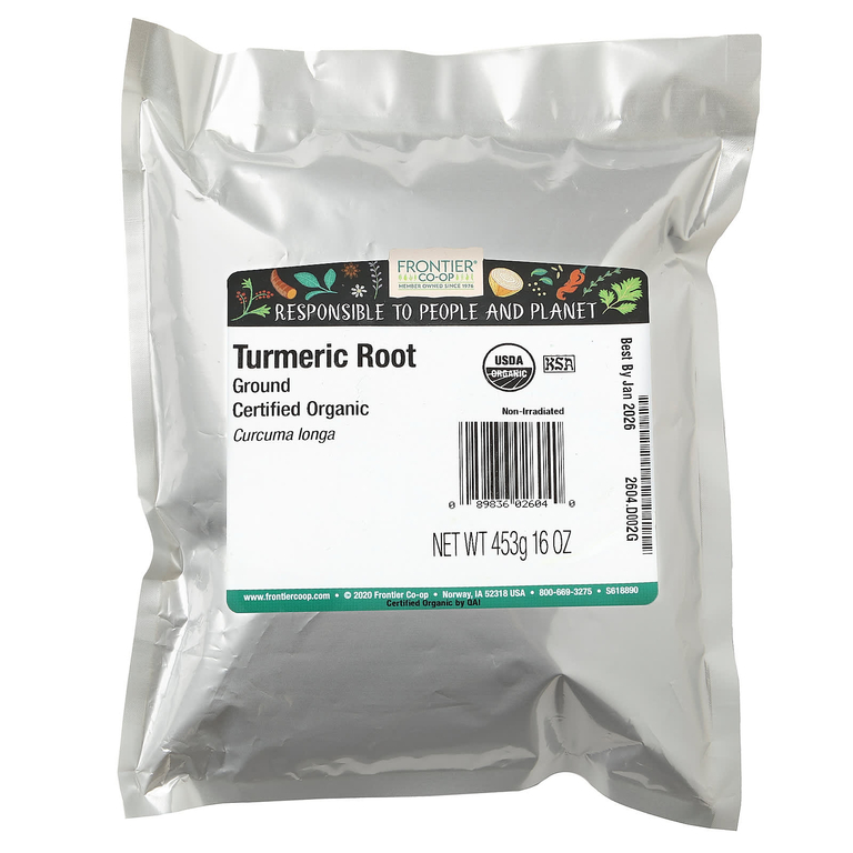 Frontier Co-op, органический молотый корень куркумы, 453 г (16 унций)