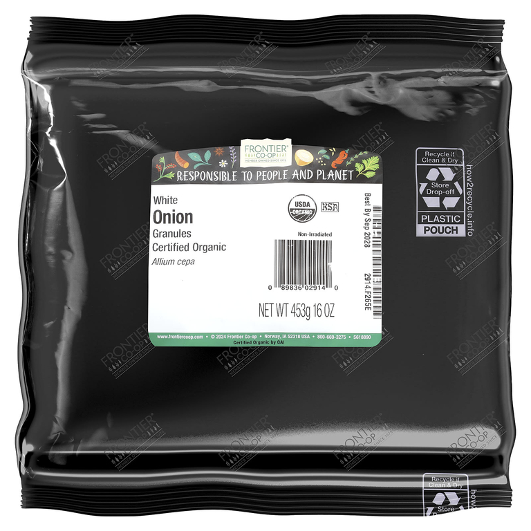 Frontier Co-op, гранулы органического белого лука, 453 г (16 унций)