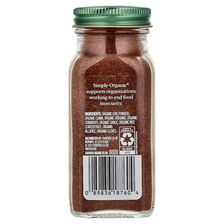 Simply Organic, Порошок чили, 2.89 унций (82 г)