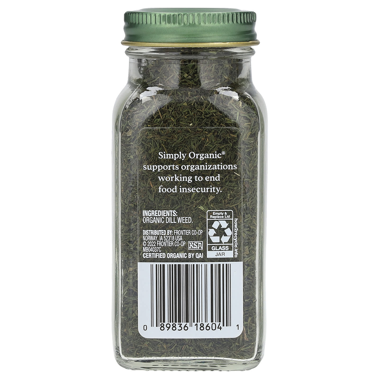 Simply Organic, укроп, 23 г (0,81 унции)