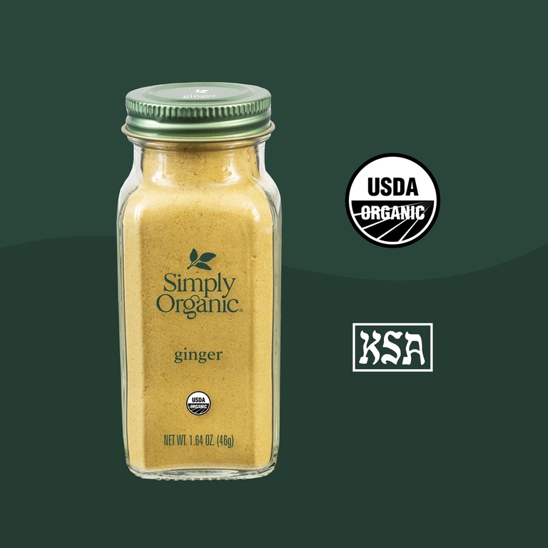Simply Organic, имбирь, 46 г (1,64 унции)