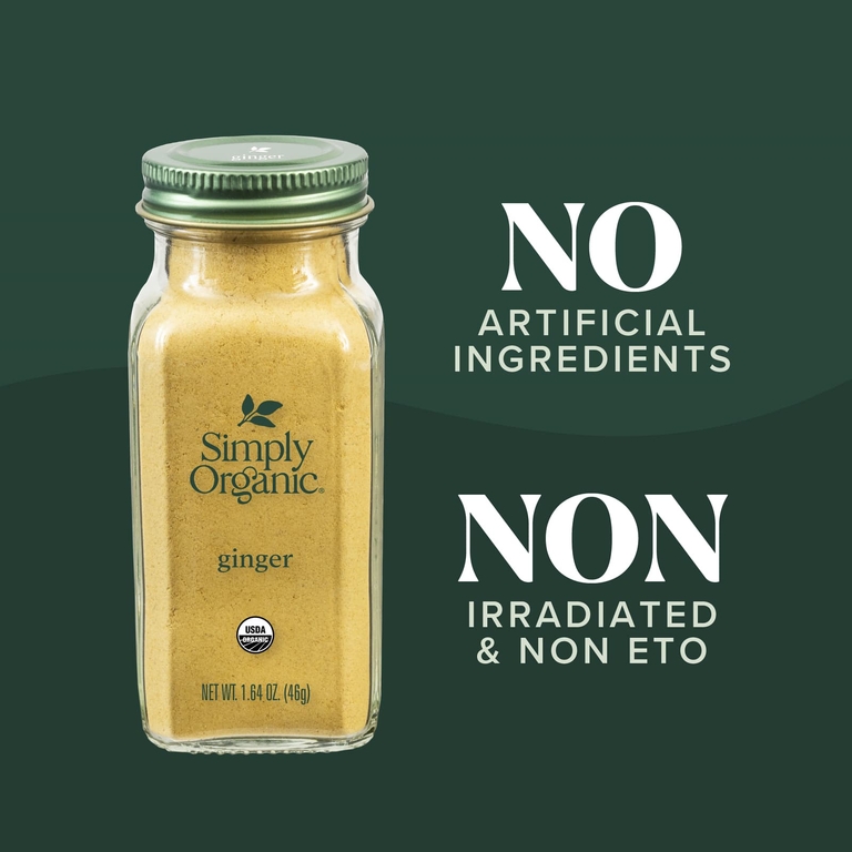 Simply Organic, имбирь, 46 г (1,64 унции)