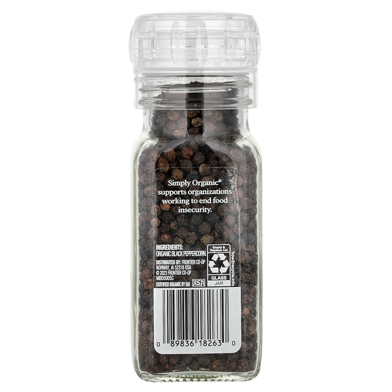 Simply Organic, черный перец горошком, 75 г (2,65 унции)