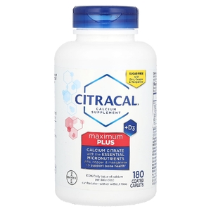 Citracal, Цитрат кальция с цинком, медью и марганцем для поддержки здоровья костей + витамин D3, 180 капсул в оболочке
