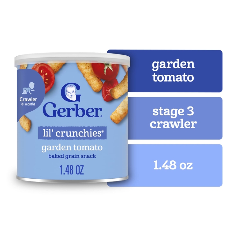 Gerber, запечённый злаковый снек, для детей от 8 месяцев, томат, 42 г (1,48 унции)