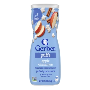 Gerber, снек из воздушных злаков, от 8 месяцев, яблоко и корица, 42 г (1,48 унции)