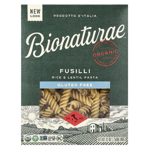 Bionaturae, паста из риса и чечевицы без глютена, фузилли, 340 г (12 унций)