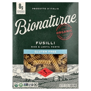 Bionaturae, паста из риса и чечевицы без глютена, фузилли, 340 г (12 унций)