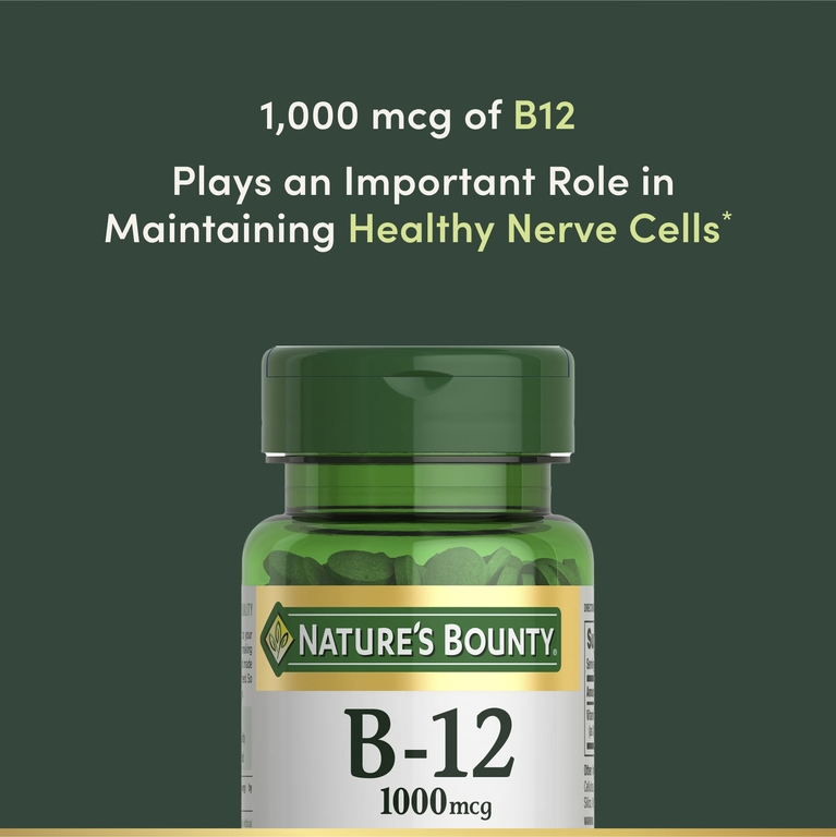 Nature's Bounty, Витамин B12, 1000 мкг, 100 таблеток, покрытых оболочкой