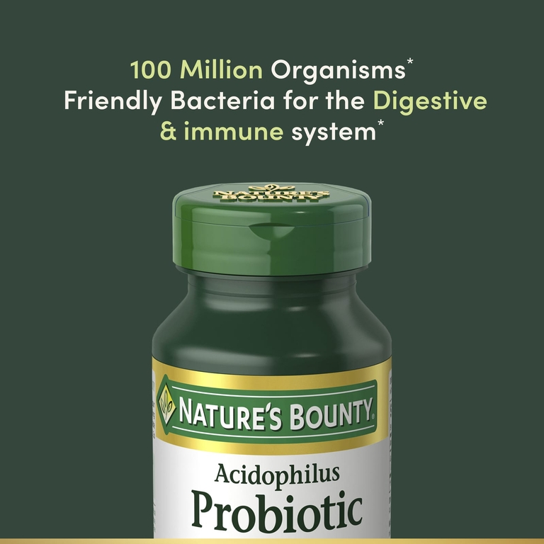 Nature's Bounty, ацидофилус, пробиотик, 120 таблеток (0,5 мг в 1 таблетке)