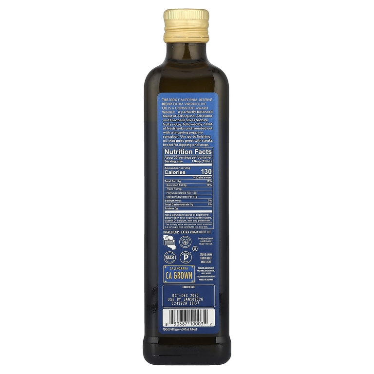 California Olive Ranch, нерафинированное оливковое масло высшего качества, 100% сырья из Калифорнии, 500 мл (16,9 жидк. унции)