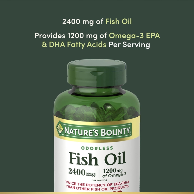Nature's Bounty, рыбий жир, без запаха, 90 капсул с оболочкой (1200 мг в 1 капсуле)