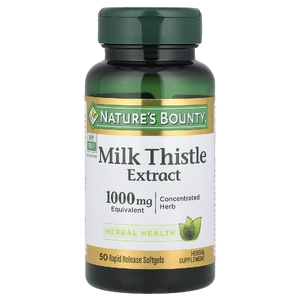 Nature's Bounty, экстракт расторопши, 1000 мг, 50 капсул с быстрым высвобождением