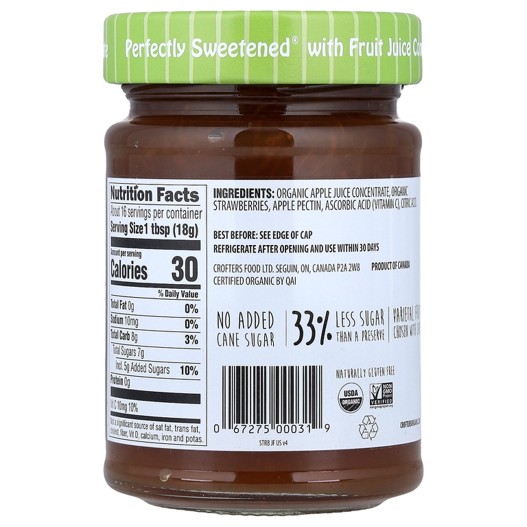 Crofter's Organic, органический спред Just Fruit®, со вкусом клубники, 283 г (10 унций)