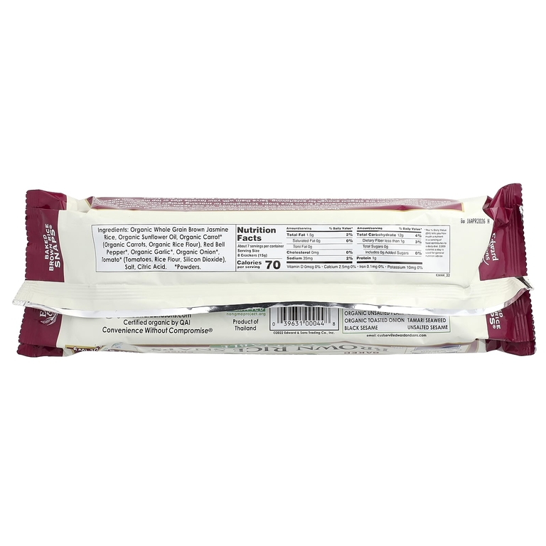 Edward & Sons, органический запеченный рис, овощи, 100 г (3,5 унции)