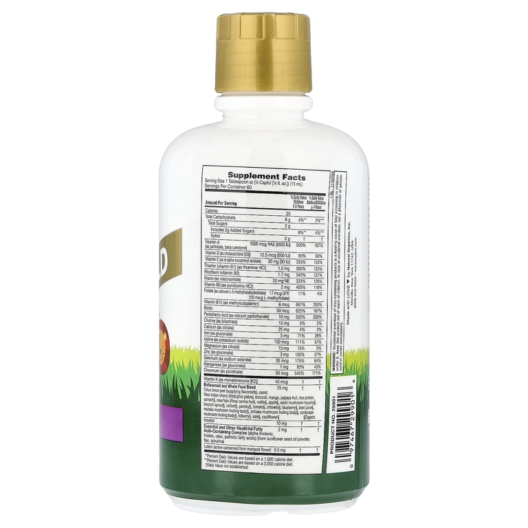 NaturesPlus, жидкая мультивитаминная добавка для детей, со вкусом тропических ягод, 900 мл (30 жидк. унций)
