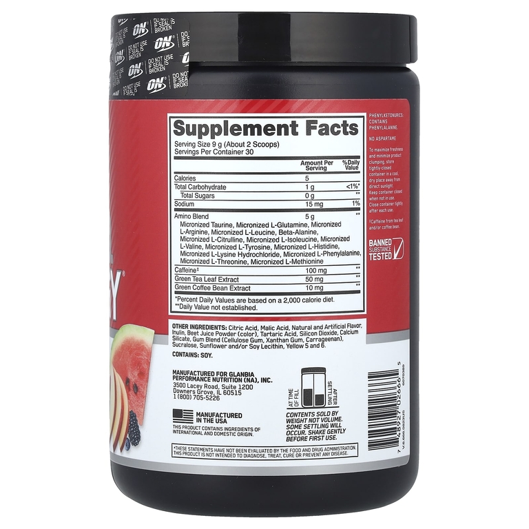 Optimum Nutrition, Аминокислоты для восстановления мышц, смесь фруктов, 270 г (9,5 унции)