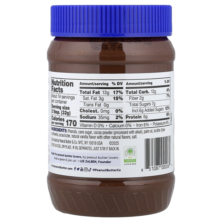 Peanut Butter & Co., Арахисовая паста, темный шоколад, 454 г (16 унций)