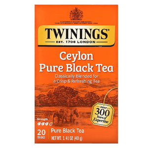Twinings, чистый черный чай, цейлонский, 20 чайных пакетиков, 40 г (1,41 унции)