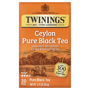 Twinings, чистый черный чай, цейлонский, 20 чайных пакетиков, 40 г (1,41 унции)