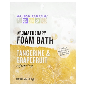 Aura Cacia, Пенная ванна для ароматерапии, мандарин и грейпфрут, 70,9 г (2,5 унции) (Товар снят с продажи) 