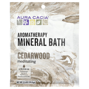 Aura Cacia, добавка для ванны с ароматерапевтическими минералами, кедр, 70,9 г (2,5 унции)