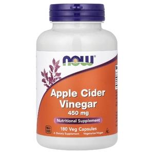 NOW Foods, яблочный уксус, 450 мг, 180 растительных капсул