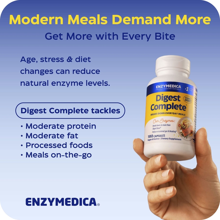 Enzymedica, полная формула пищеварительных ферментов, 180 капсул