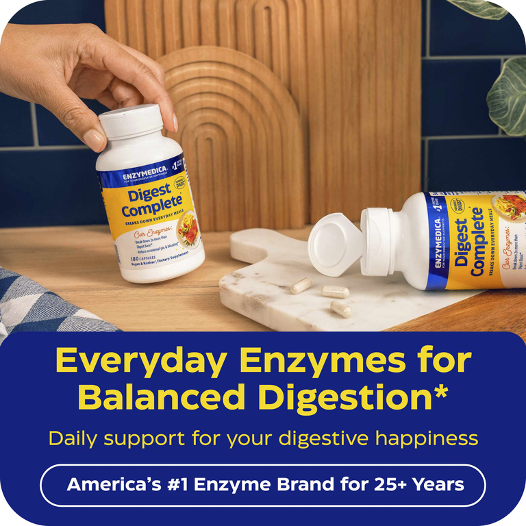 Enzymedica, полная формула пищеварительных ферментов, 180 капсул