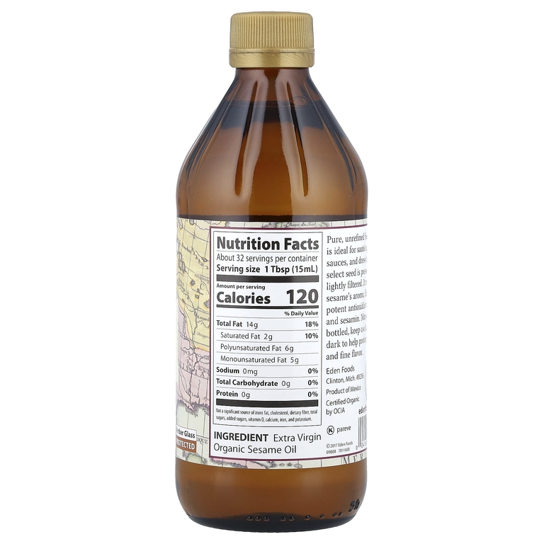 Eden Foods, Органическое кунжутное масло, нерафинированное, 473 мл (16 жидких унций)