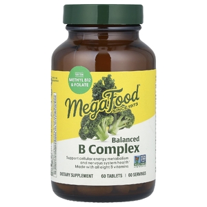 MegaFood, сбалансированный комплекс витаминов группы В, 60 таблеток