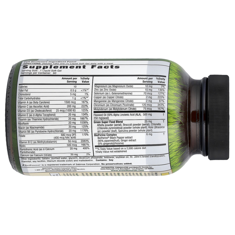Irwin Naturals, мультивитамины, без железа, 60 желатиновых капсул