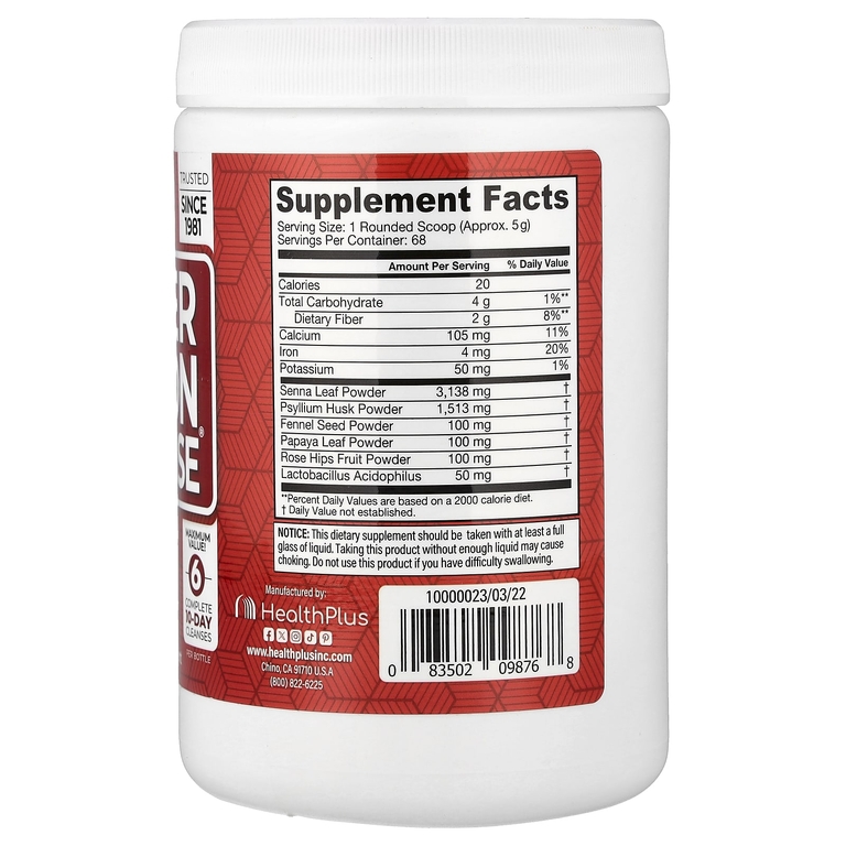 Health Plus, средство для очищения толстой кишки, 340 г (12 унций)