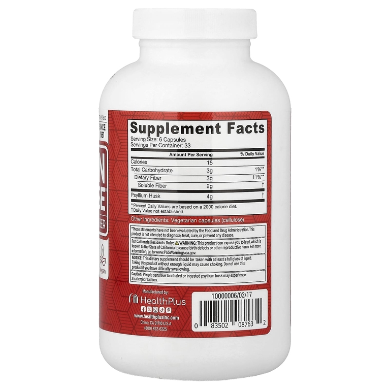 Health Plus, средство для очищения толстой кишки, 200 капсул