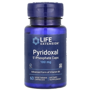 Life Extension, пиридоксаль 5'-фосфат в капсулах, 100 мг, 60 вегетарианских капсул