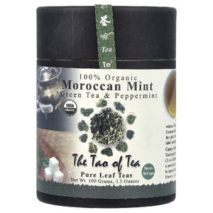 The Tao of Tea, органический зеленый чай с перечной мятой, марокканская мята, 100 г (3,5 унции)