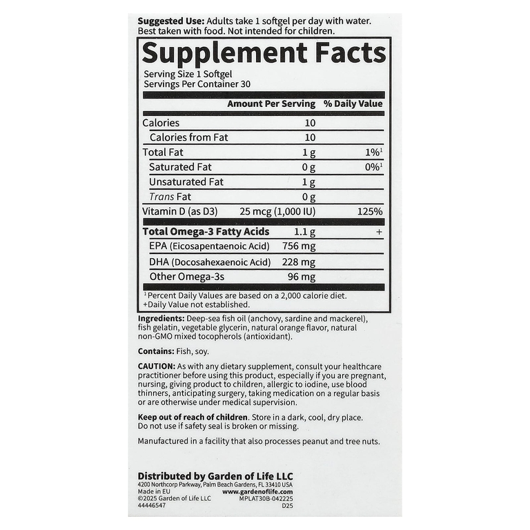 Minami Nutrition, MorEPA Platinum, Формула для ежедневного приема с Омега-3 и витамином D3, со вкусом апельсина, 30 гелевых капсул