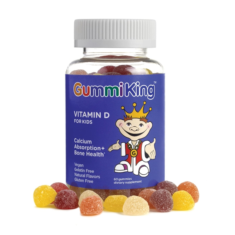 GummiKing, витамин D для детей, 60 жевательных таблеток (7,5 мкг в 1 жевательной таблетке)
