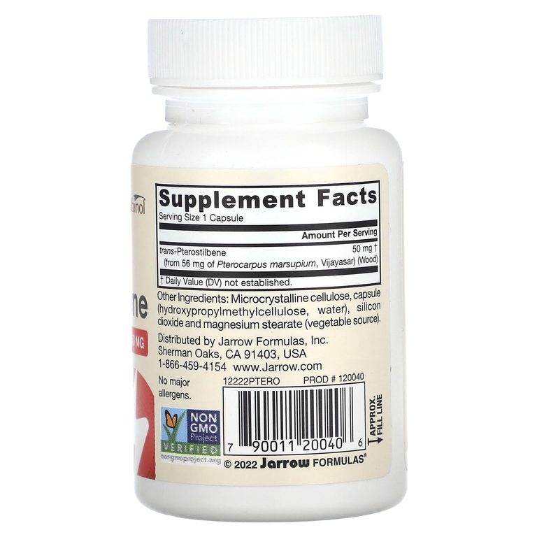 Jarrow Formulas, транс-птеростильбен, 50 мг, 60 растительных капсул