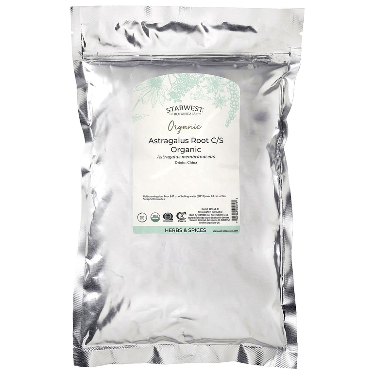 Starwest Botanicals, Органический корень астрагала C/S, 1 фунт (453,6 г)