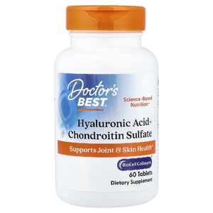 Doctor's Best, гиалуроновая кислота и хондроитинсульфат, 60 таблеток